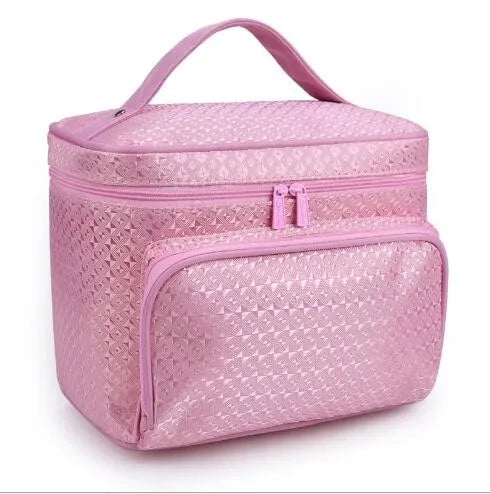 Woman Cosmetic Bags Striped Pattern Organizer Makeup Bag Folding Travel Toiletry Bag Large Capacity Storage Beauty Bag ZL900Z -D