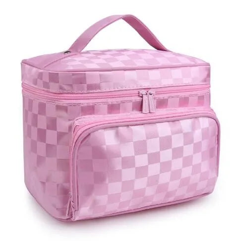 Woman Cosmetic Bags Striped Pattern Organizer Makeup Bag Folding Travel Toiletry Bag Large Capacity Storage Beauty Bag ZL900Z -D