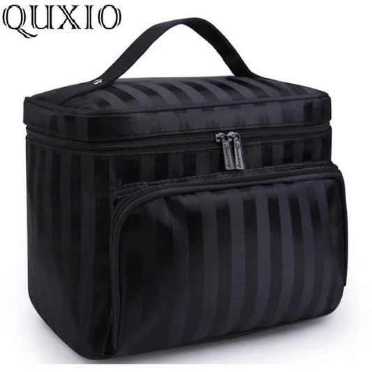 Woman Cosmetic Bags Striped Pattern Organizer Makeup Bag Folding Travel Toiletry Bag Large Capacity Storage Beauty Bag ZL900Z -D