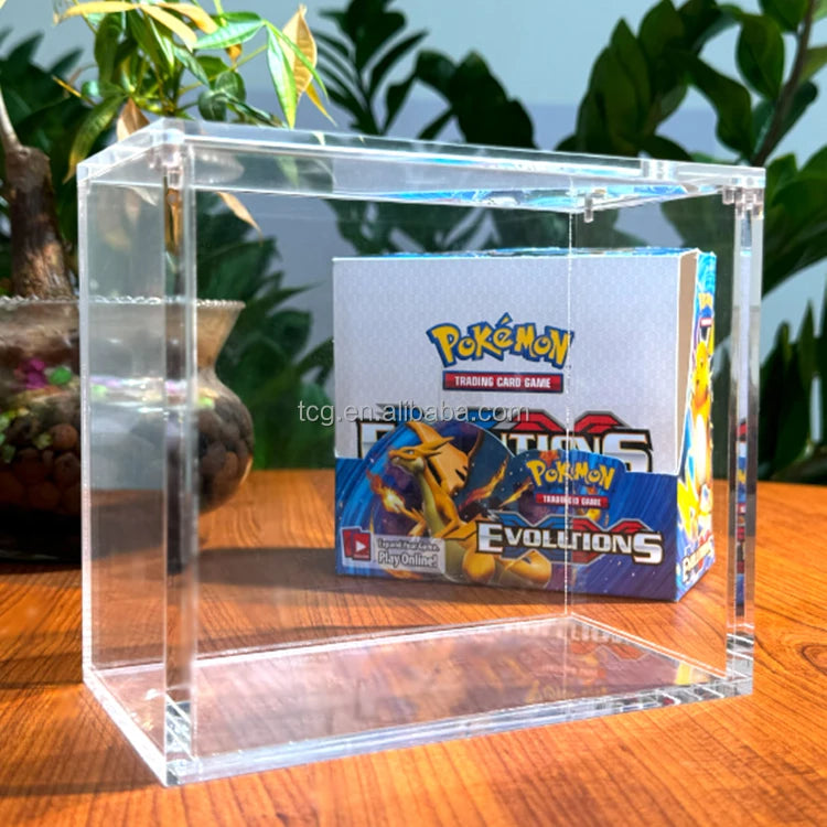 TCG Wholesale Clear Pokemon 1st Edition Base Set Booster Box Acrylic Display Case for Original Pokemon Card Karten Booster Box