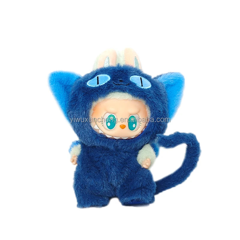 In Stock High-Quality Exclusive Designer Outfit for Labubu - GG Sweater and Overall Set for 17cm Plush Doll | Fast Ship