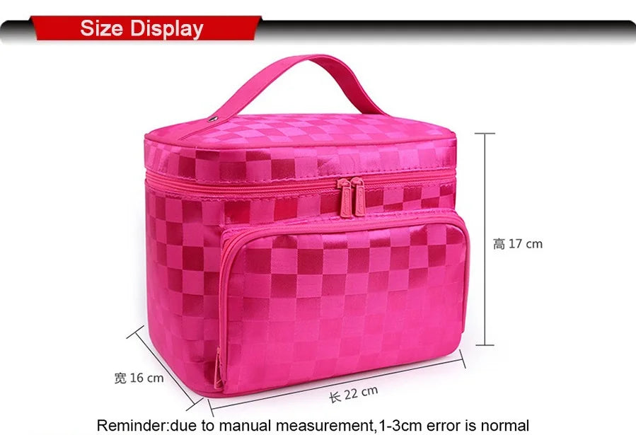 Woman Cosmetic Bags Striped Pattern Organizer Makeup Bag Folding Travel Toiletry Bag Large Capacity Storage Beauty Bag ZL900Z -D