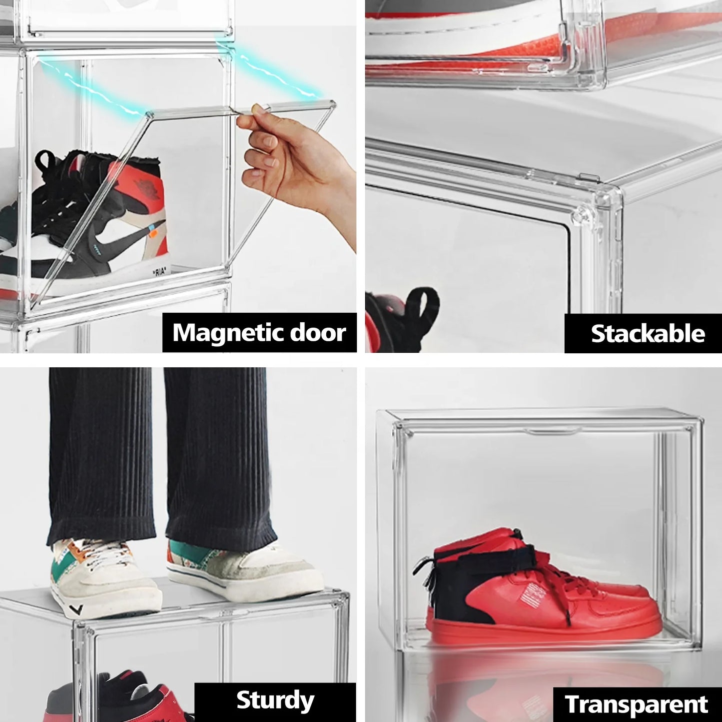 10 Pack Transparent Handbag Display Case