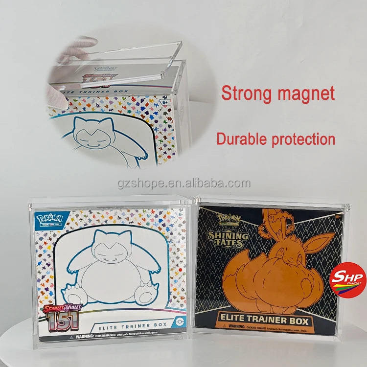 SHP Custom Acrylic Protective Case for TCG GO Poke Center Elite Trainer Box ETB Magnet Display Case