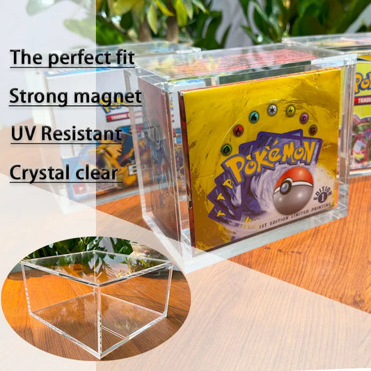 TCG Wholesale Clear Pokemon 1st Edition Base Set Booster Box Acrylic Display Case for Original Pokemon Card Karten Booster Box