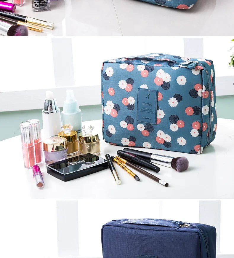 Tote Cosmetic Bag For Women Double Zipper Makeup Bag Toiletries Storage Bags Travel Kit Ladies Beauty Bag Neceser Organizer