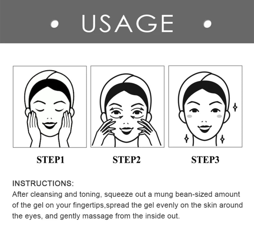 Instant Eye Bag Removal Cream Retinol Anti-Wrinkle Firming Skin Fade Fine Lines Anti Dark Circle Puffiness Brighten Eye Care Gel