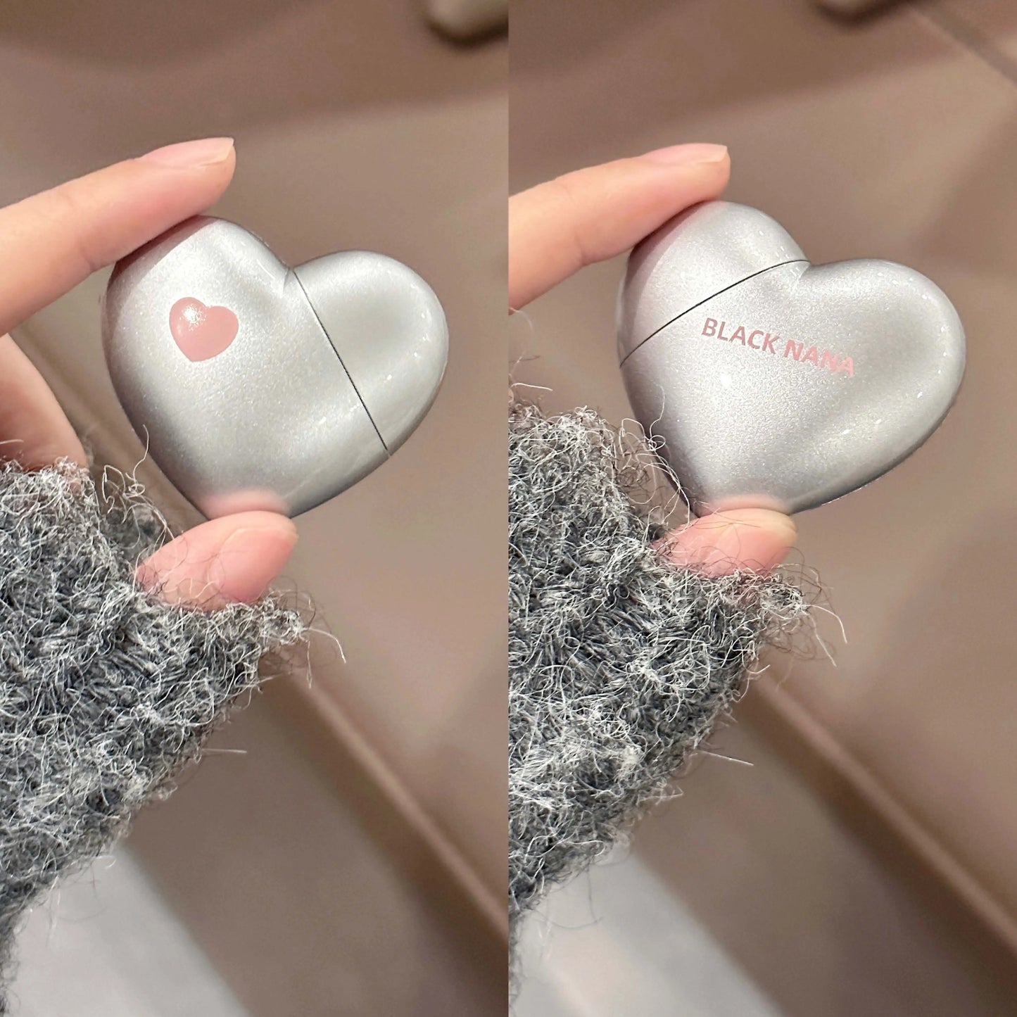 Black Silver Heart Lipstick Velvet Matte Lip Mud Clay Lip Gloss Liquid Lip Tint Cream Pigment Long Lasting Silky Lips Cosmetics