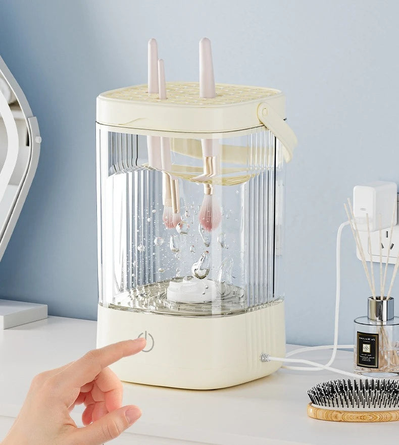 2025 New USB Electric Makeup Brush Cleaner Rechargeable Makeup Brushes Cleaning Tool Automatic Makeup Brush Cleaning Stand Devic