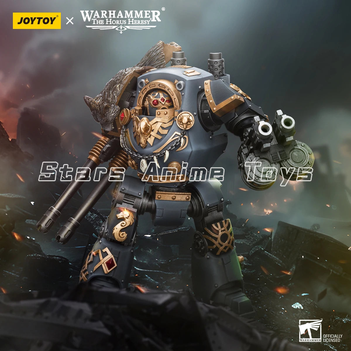 JOYTOY 1/18 Action Fiqure Warhammer The Horus Heresy Space Wolves Contemptor Dreadnought with Gravis Bolt Cannon Model
