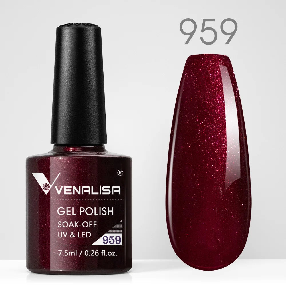 VENALISA Nail Gel Polish Semi Permanent Gellack Nail Art Salon TPO Free Glitter 7.5ml Soak off Organic UV LED Nail Gel Varnish
