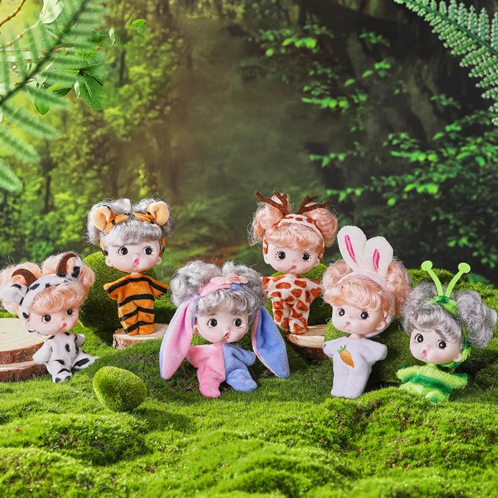 Cute Smile Baby Series Rebirth Doll Cute 8 Inch Mini Doll Animal Pattern Clothes Children's Toy Toy Figurine Birthday Gift