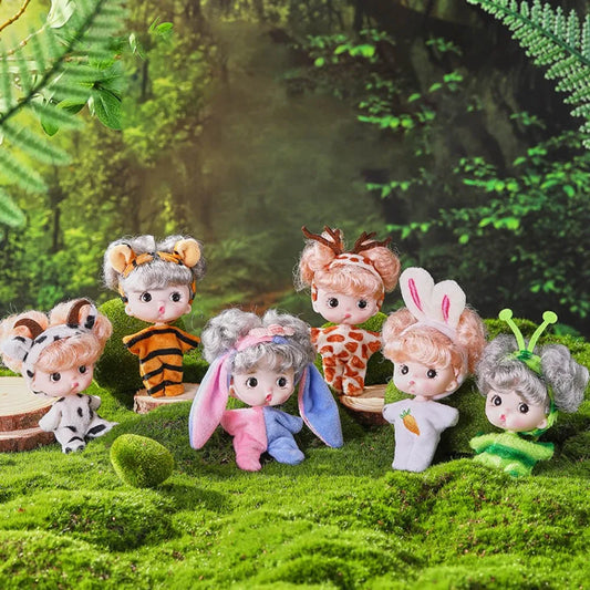 Cute Smile Baby Series Rebirth Doll Cute 8 Inch Mini Doll Animal Pattern Clothes Children's Toy Toy Figurine Birthday Gift