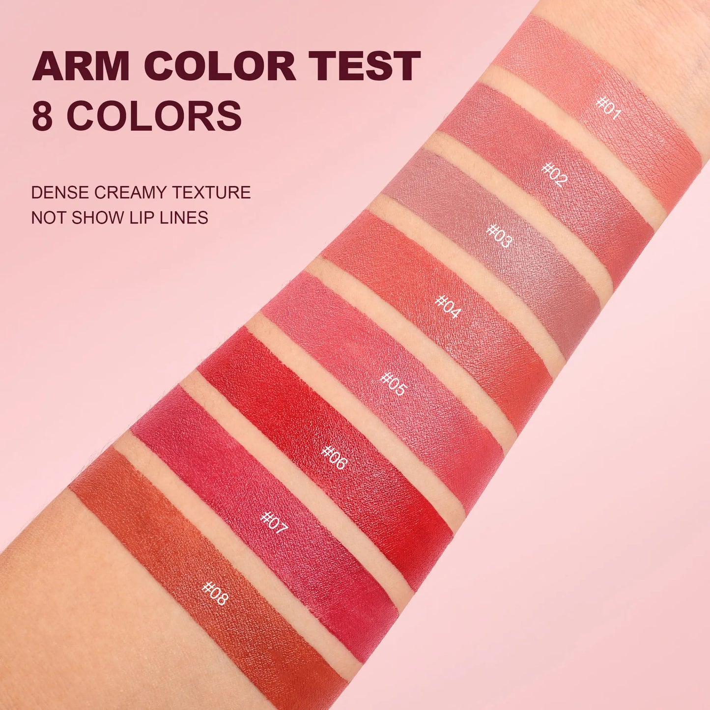 8-Colors Matte Lipstick Sexy Red Waterproof Lip Stick Long Lasting Smudge-free Classic Highly Pigmented Velvet Lip Tint Makeup