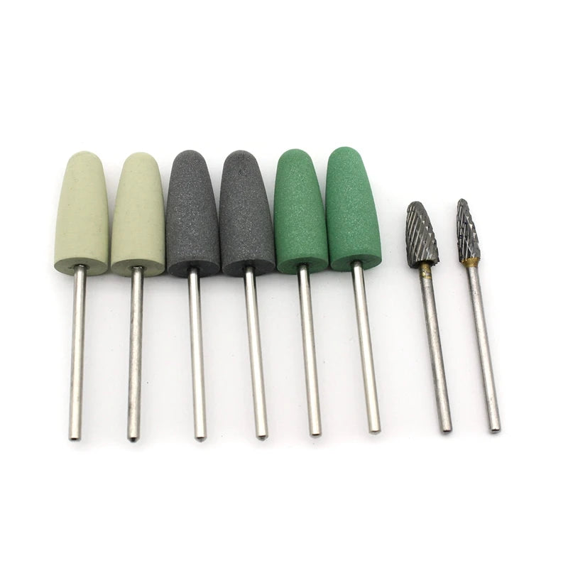 8Pcs/set HP Dental Resin Base Acrylic Polishing Burs Kit Drill Polisher Rotary Dentista Tool Dental Lab Instrument