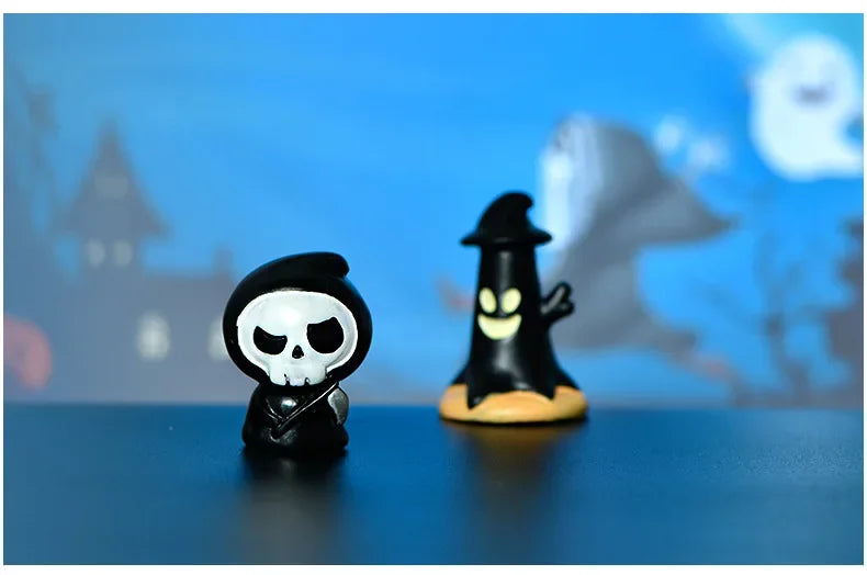 Mini Halloween Figurines Miniature Cute Halloween Ghost Pumpkin Fairy Miniatures Figurines Home Decoration DIY Resin Craft