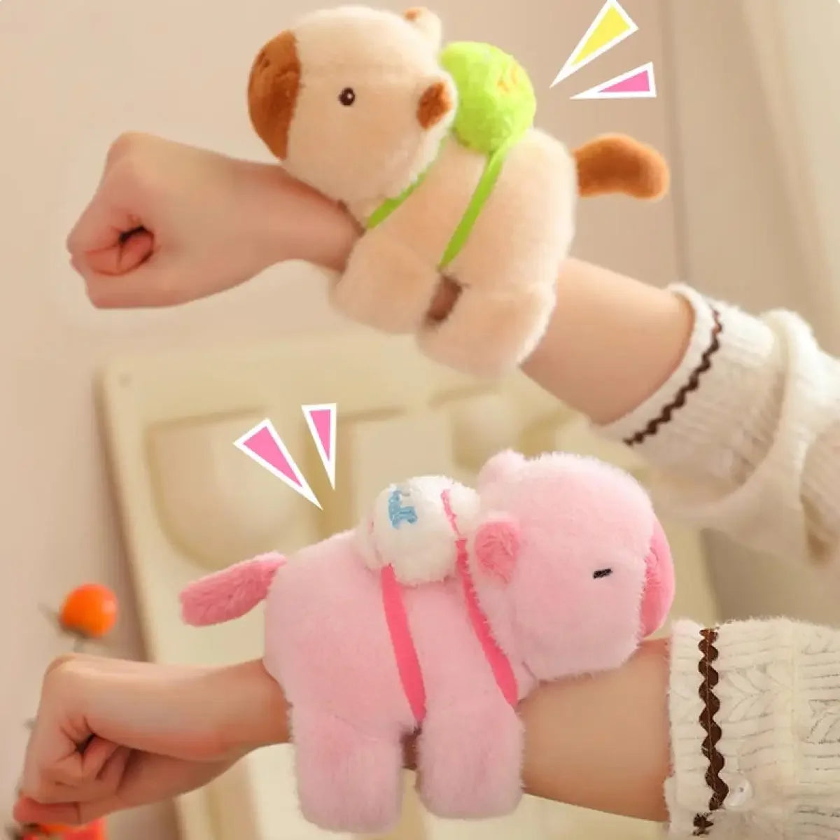 Rytanda capibara Clap Circle Toys Slap Snap Wrap Wristband bracciale Capybara peluche Hand Ring Fun Pop Circles