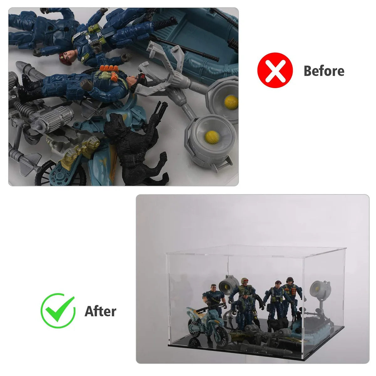 1:14 Scale Transparent Acrylic Display Box, Suitable for Protection and Display of Small Collections of Toy Car Model Building Blocks (Inner Circle Size 37X19X12Cm)