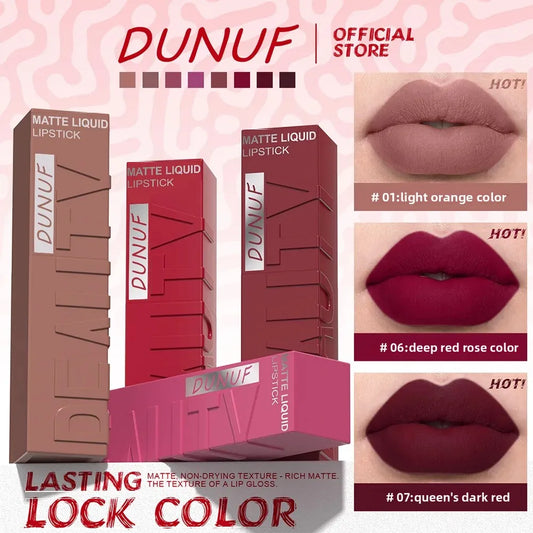 Velvet Matte Lipstick Set 8Pcs Waterproof Long Wearing Moisturizing Lip Glaze Non Transfer Smudge Proof Lip Color