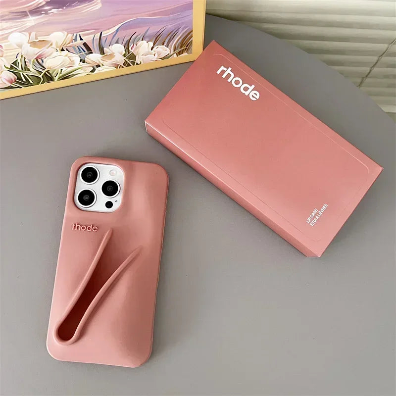 Hot Lemontini Phone Case for IPhone 11 12 13 14 15 16 17 Pro Max Plus 17 Air Lip Gloss Holder Silicone Matte Lipstick with Box