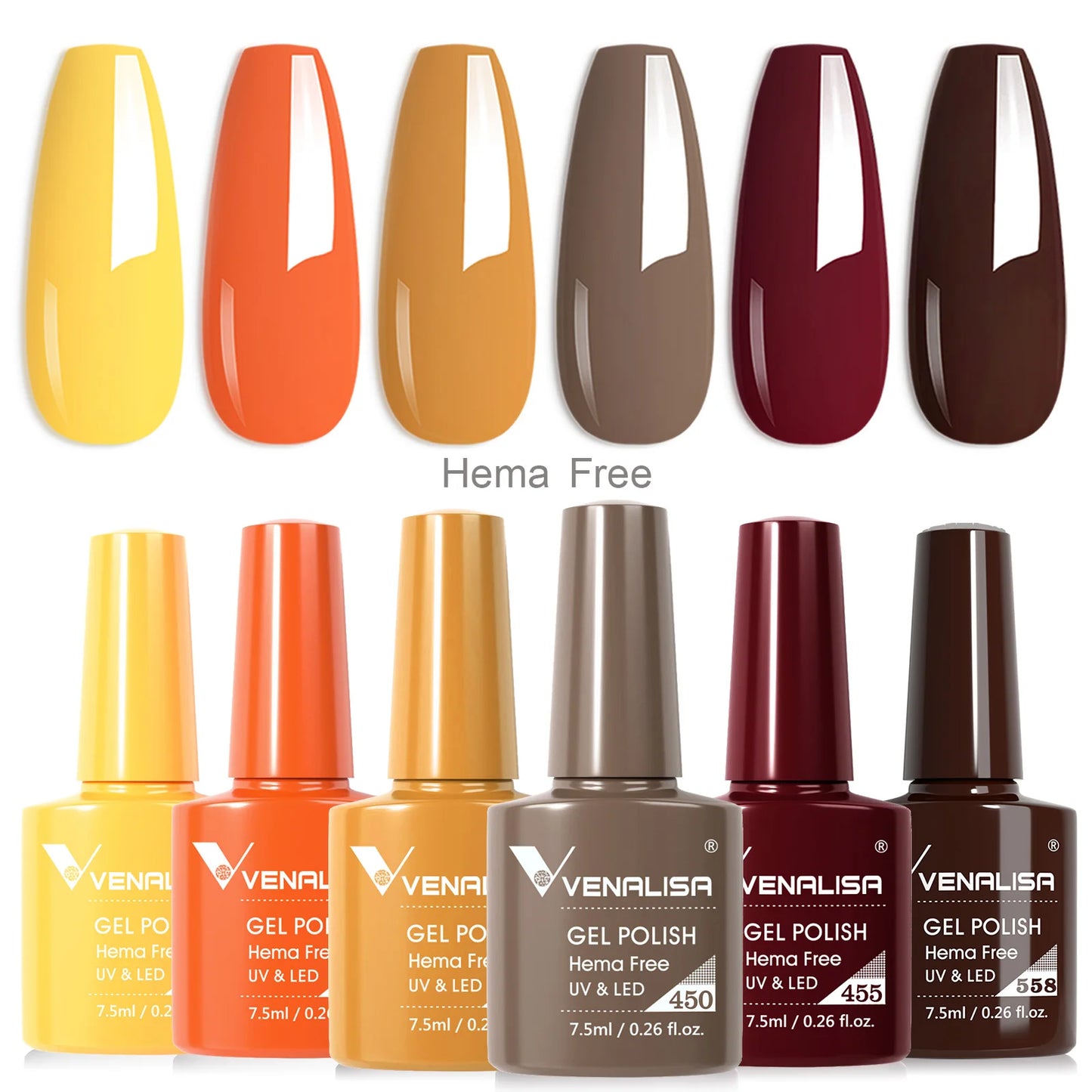 Venalisa Nail Gel Polish Fall Nails HEMA/TPO FREE Winter Christmas Color Kit Soak off UV LED Semi Permanent Nail Gel 6pcs Kit