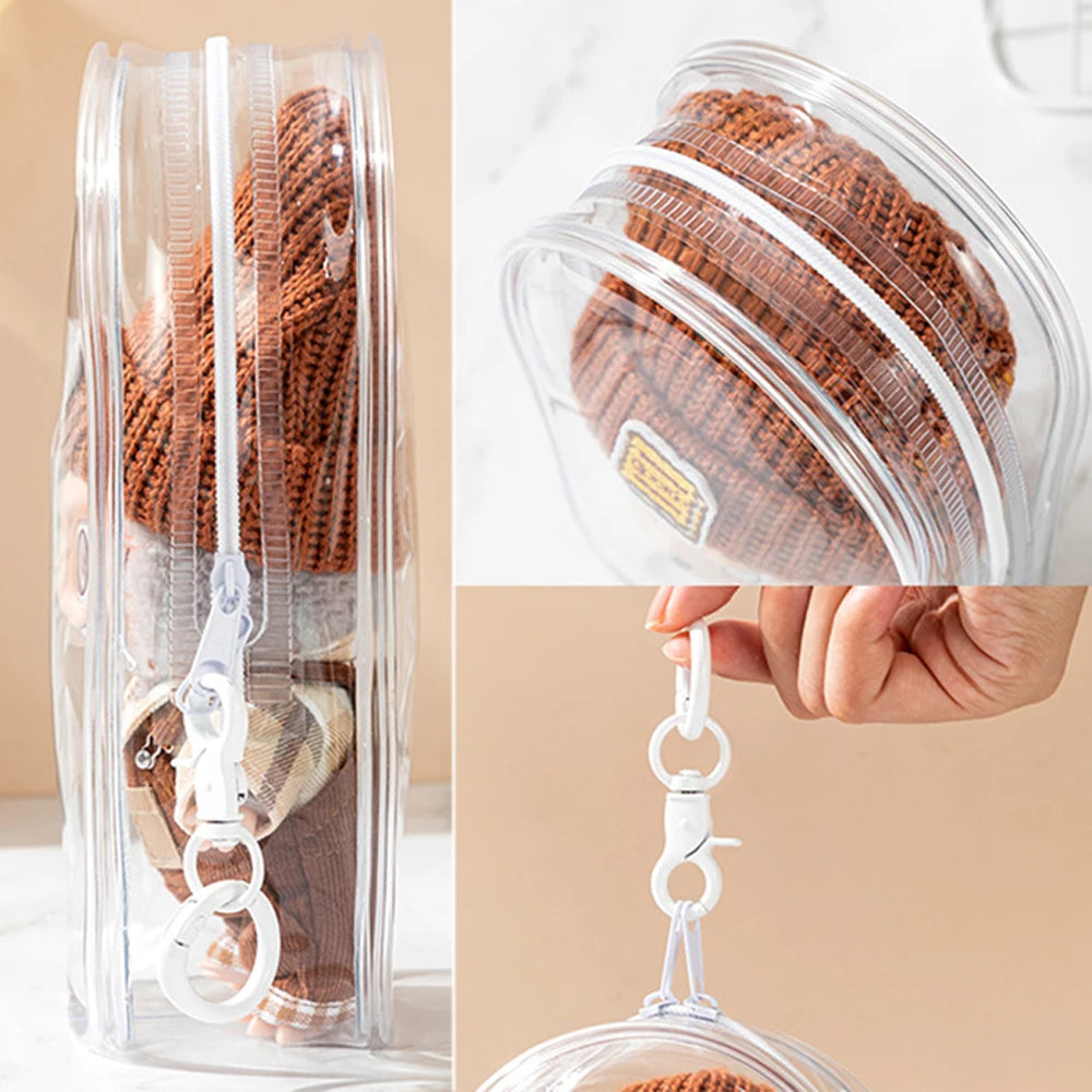 Labubu Mini 4.0 Transparent Protector Case Display Bag For Labubu V1 V2 V3 V4 Storage Bag Doll Outfit Accessories Only Case