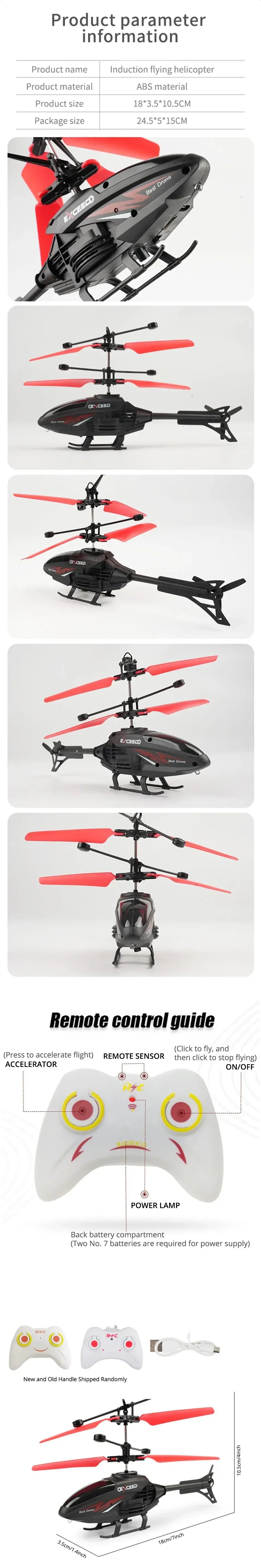 Channel Gesture Control Suspension Helicopter RC Remote Induction Aircraft With Charging LED Light Kids Toy for Boys