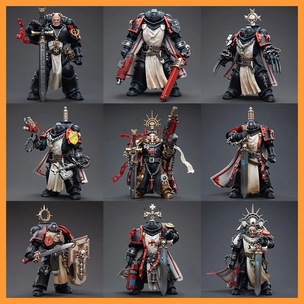 JOYTOY Warhammer 40K 1/18 Black Templar Legion Emperor Marshal Crusader Sword Brotherhood Mobile 12cm Action Body Soldier Model