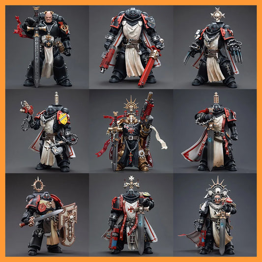 JOYTOY Warhammer 40K 1/18 Black Templar Legion Emperor Marshal Crusader Sword Brotherhood Mobile 12cm Action Body Soldier Model