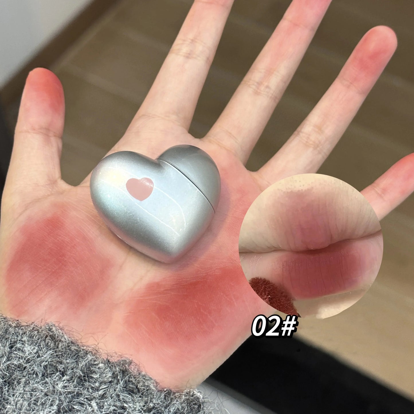 Black Silver Heart Lipstick Velvet Matte Lip Mud Clay Lip Gloss Liquid Lip Tint Cream Pigment Long Lasting Silky Lips Cosmetics