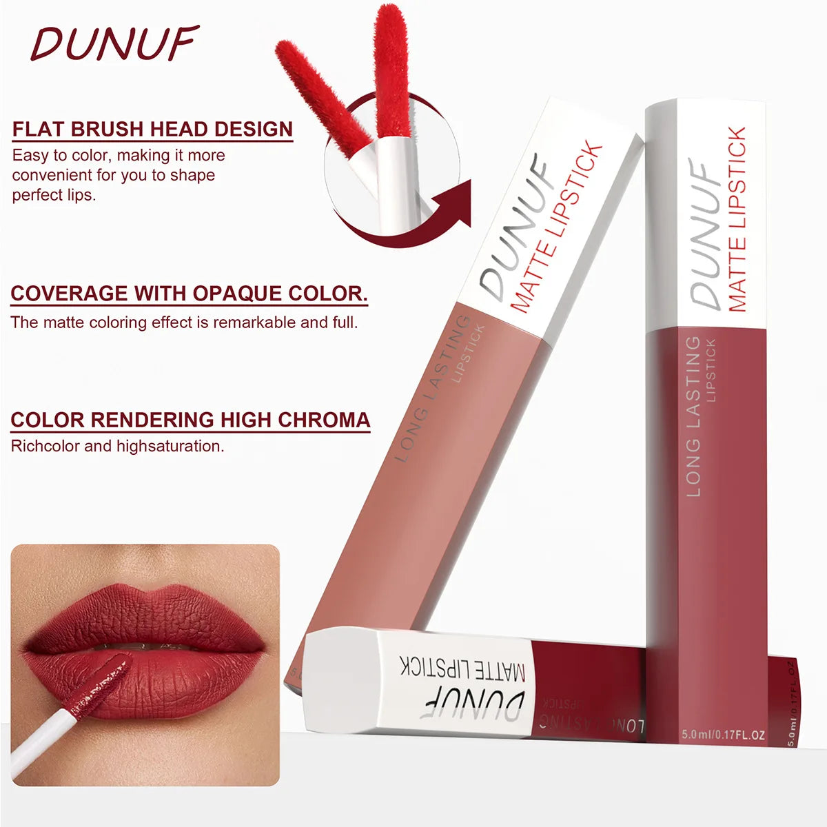 8PCS Long Lasting Matte Lipstick Set Waterproof Non Sticky Lip Glaze Never Fade Non Transfer Lipgloss