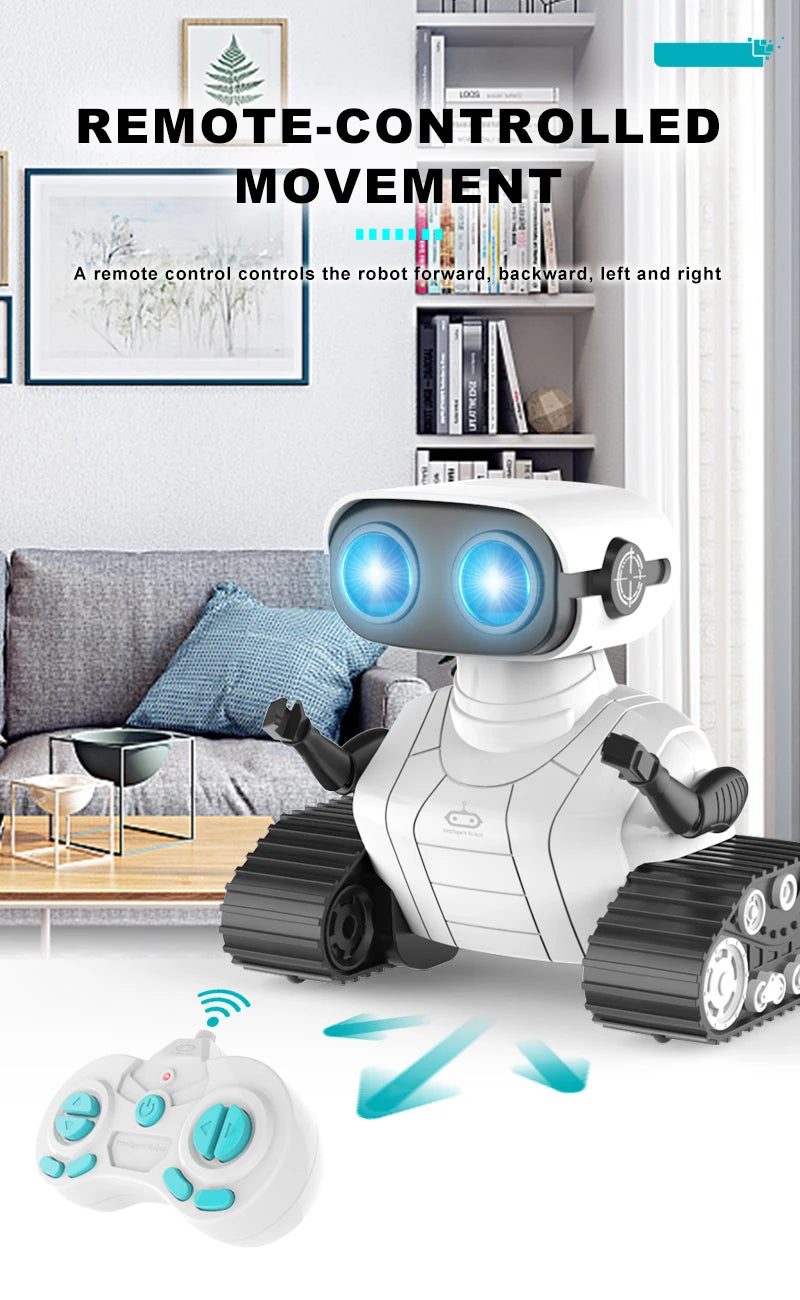 Ebo Robot Toys Rechargeable RC Robot For Kids Boys And Girls Remote Control Toy With Music And LED Eyes Gift For Children's
