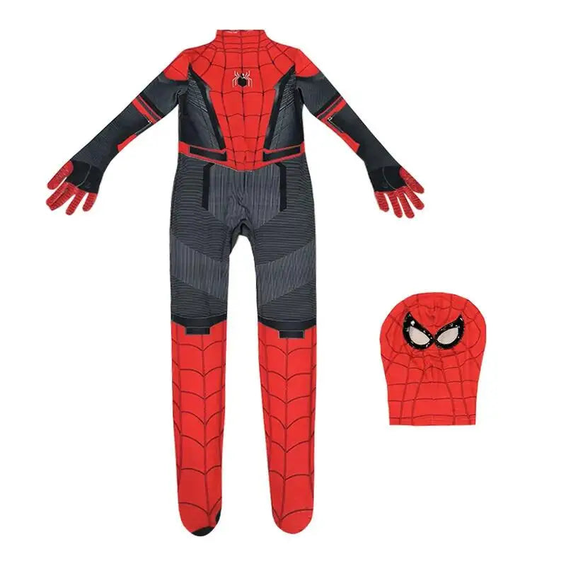Superhero Spider Man Costume Jumpsuit Miles Spiderman Halloween Cosplay Costumes Bodysuit Head Cover Separation Party Set