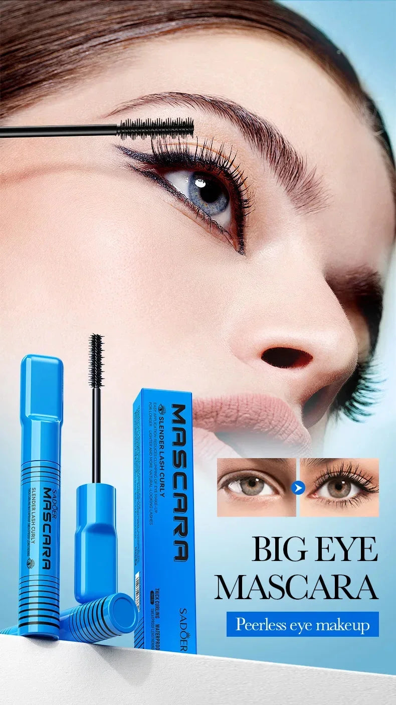 5D Waterproof Mascara Lengthening Eyelashes Women's Make-Up Waterproof Mascara Black Silk Fibre Mascara Korean Cosmetics New