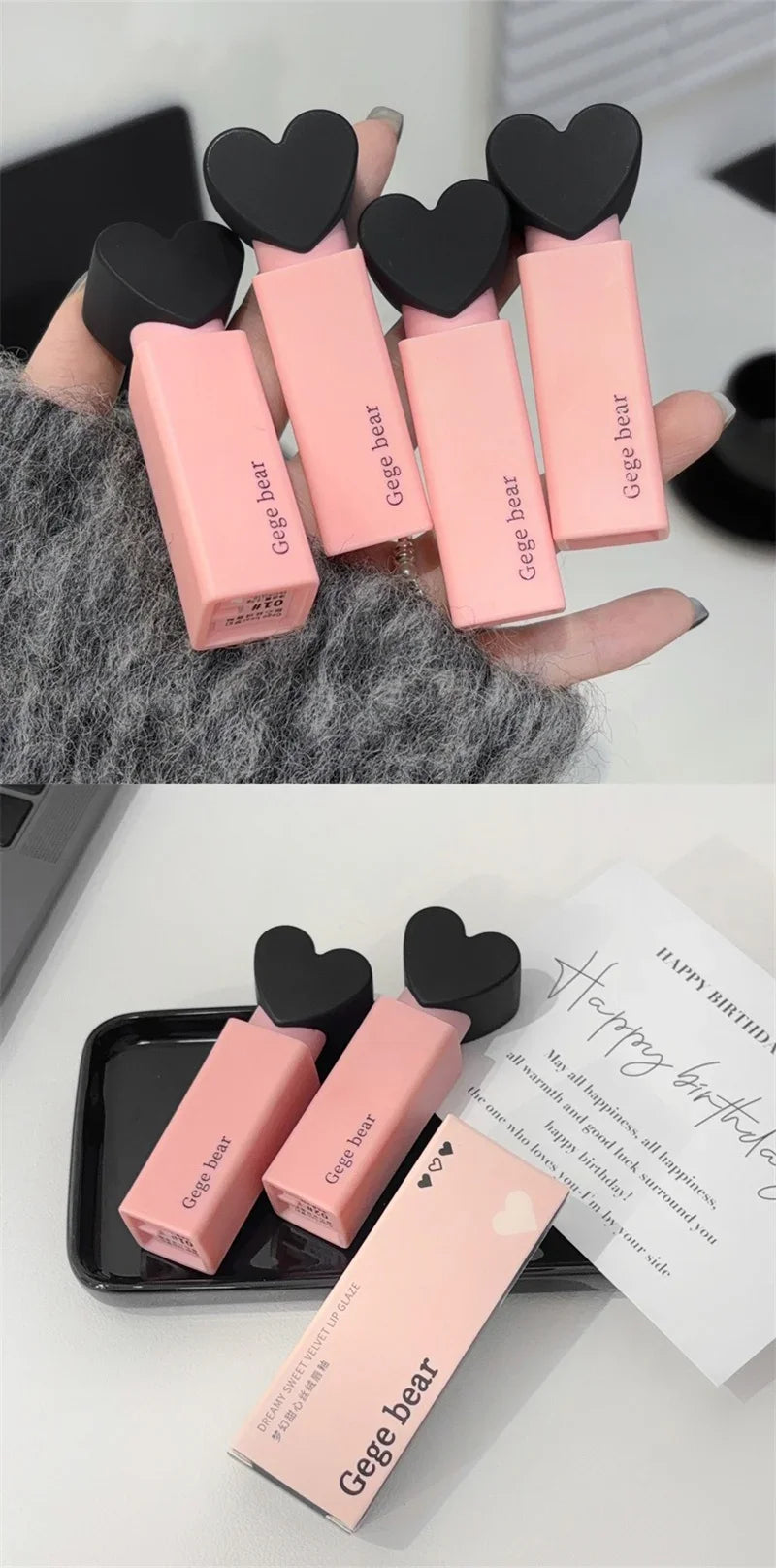 Dream Love Heart Lipstick Velvet Matte Lip Mud Clay Lip Gloss Liquid Lip Tint Cream Pigment Long Lasting Silky Lips Cosmetics