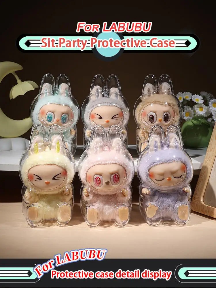 The Monsters Labubu Transparent Protective Case V1 and V2 Macaron Display Storage Organizer Box Labubus Accessories Gifts