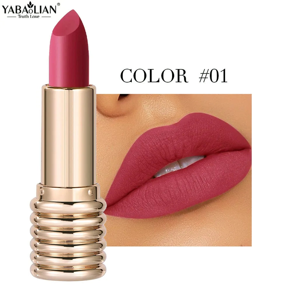 Threaded Long-lasting Matte Lipstick With Smudge-Proof Formula Velvet Lips Sauce Color Liner Pencil For Women's Makeup Cosmetic