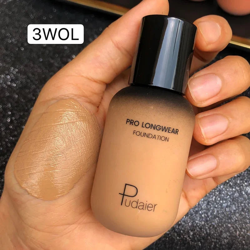 40ML Face Liquid Foundation Full Concealer Makeup Waterproof Base Brighten Whitening Cover Dark Circle Matte Foundation Cosmetic