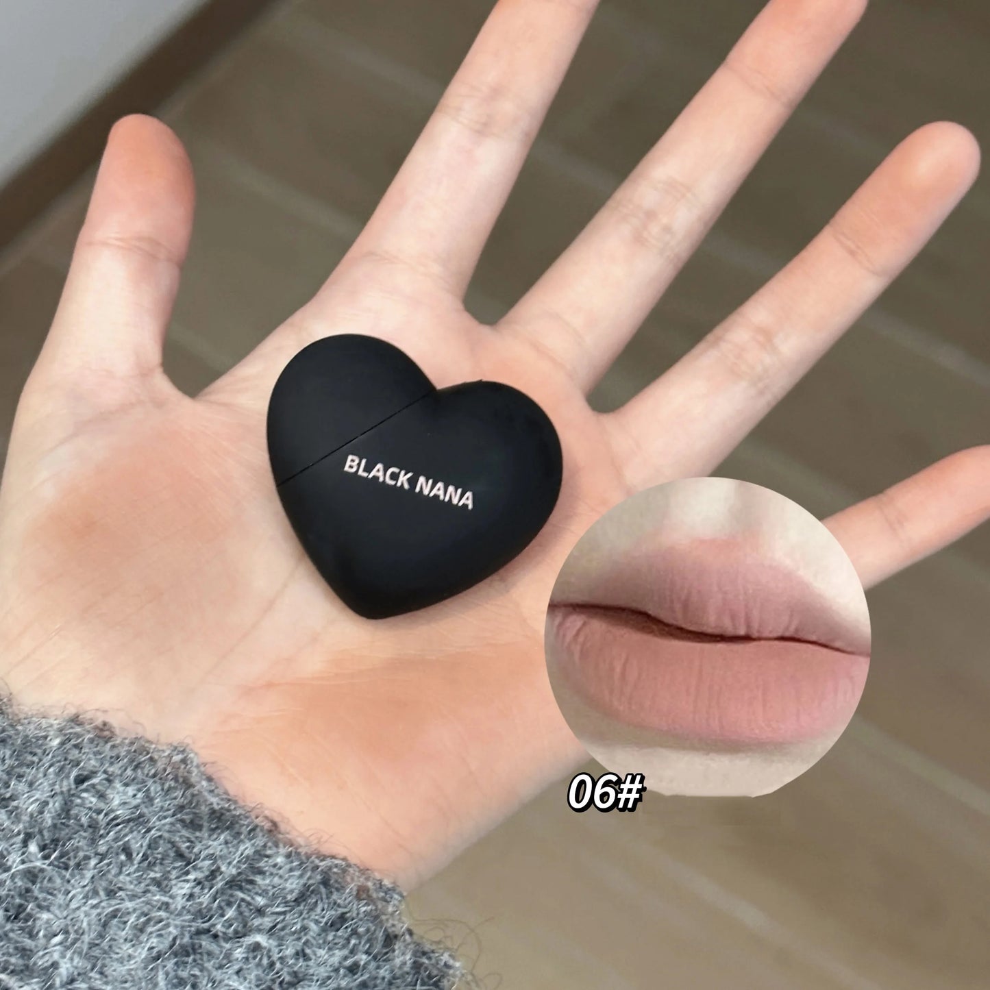 Black Silver Heart Lipstick Velvet Matte Lip Mud Clay Lip Gloss Liquid Lip Tint Cream Pigment Long Lasting Silky Lips Cosmetics