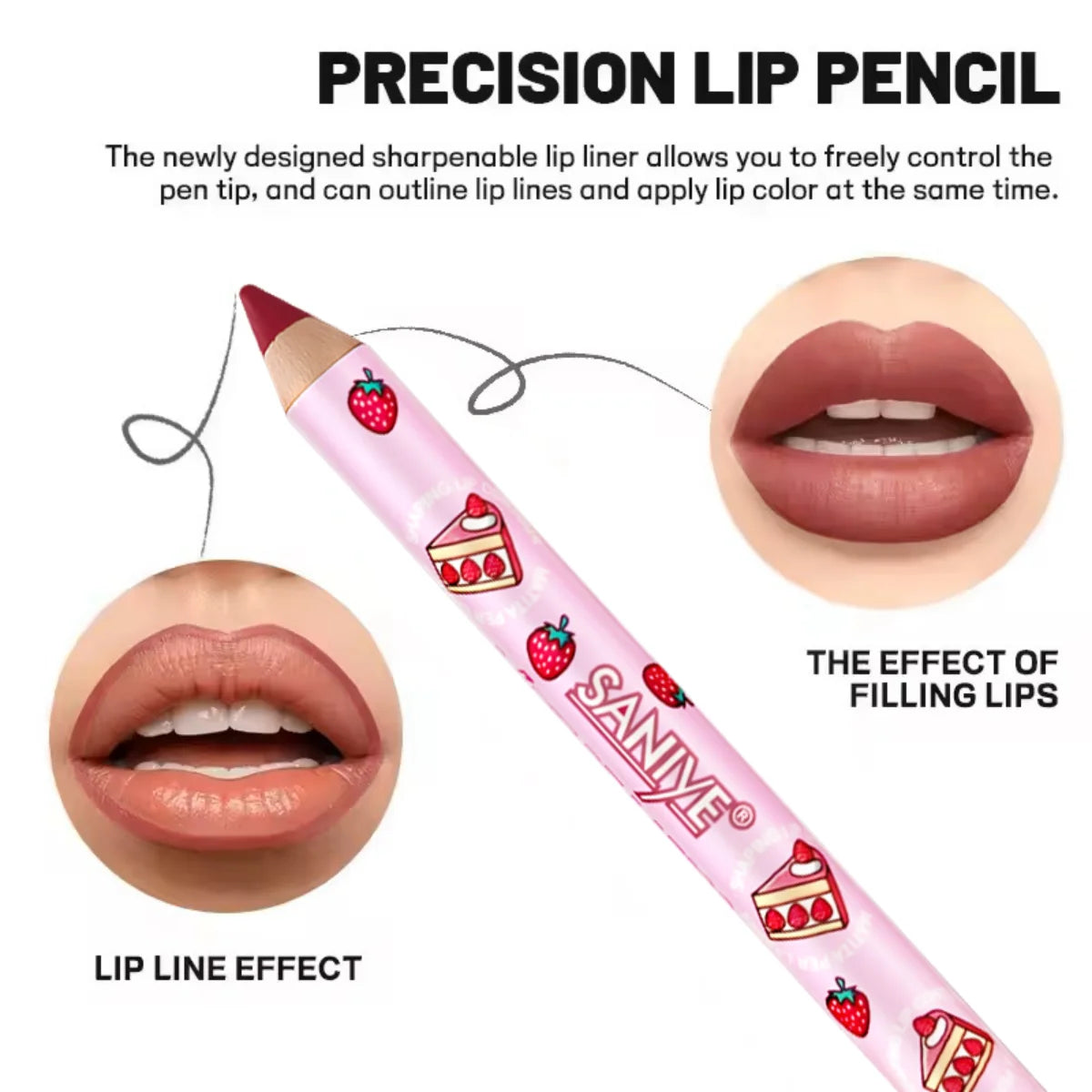 1pc Matte Lipstick & Liner Pen, Waterproof, Long-Lasting, Non-Stick, Berry Shades for All Skin Types, Makeup Pencils for Women