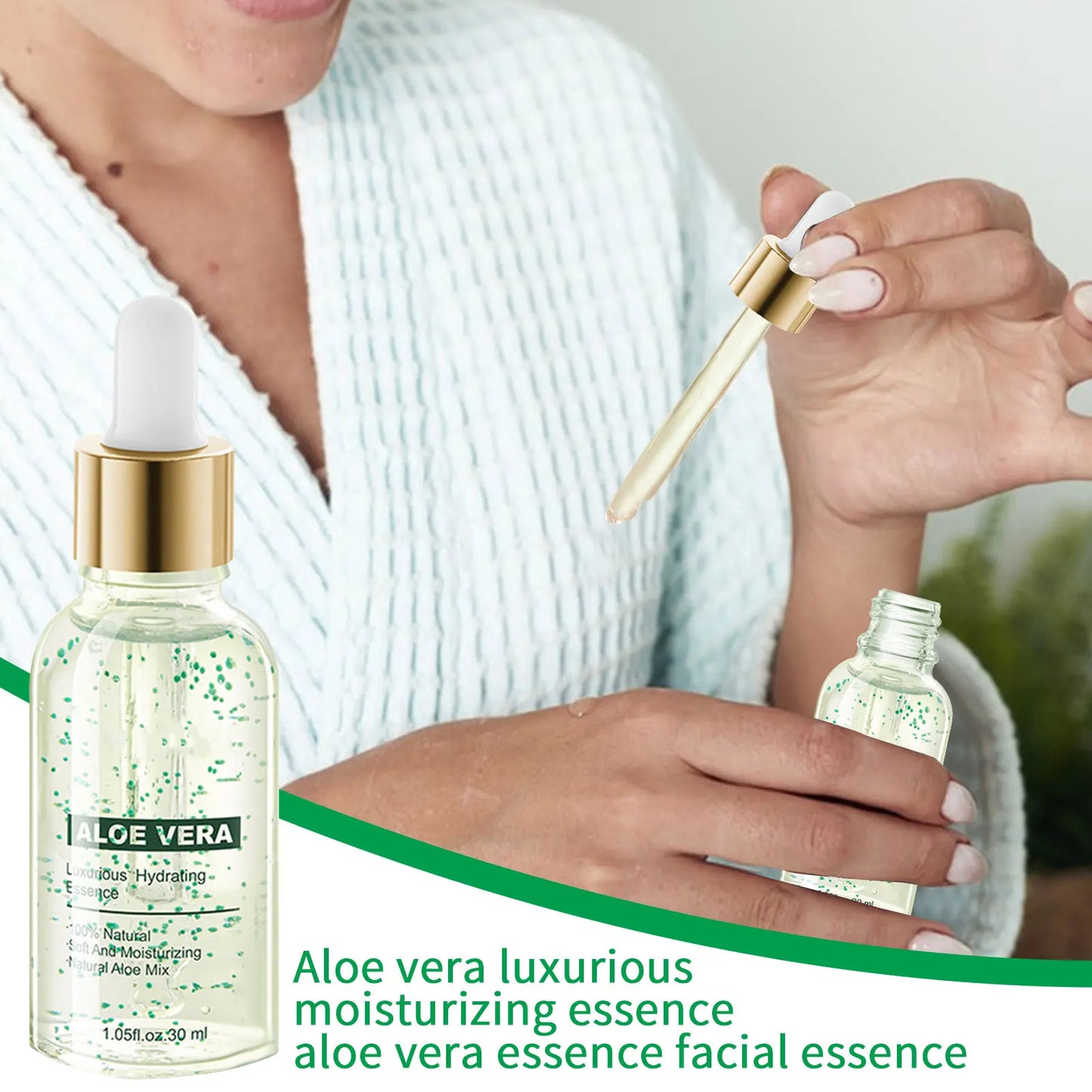 Organic Aloe Vera Gel 30ML Aloe Vera Luxurious Moisturizing Essence Aloe Vera Hydrating Serums Infuses Skin With Moisture And