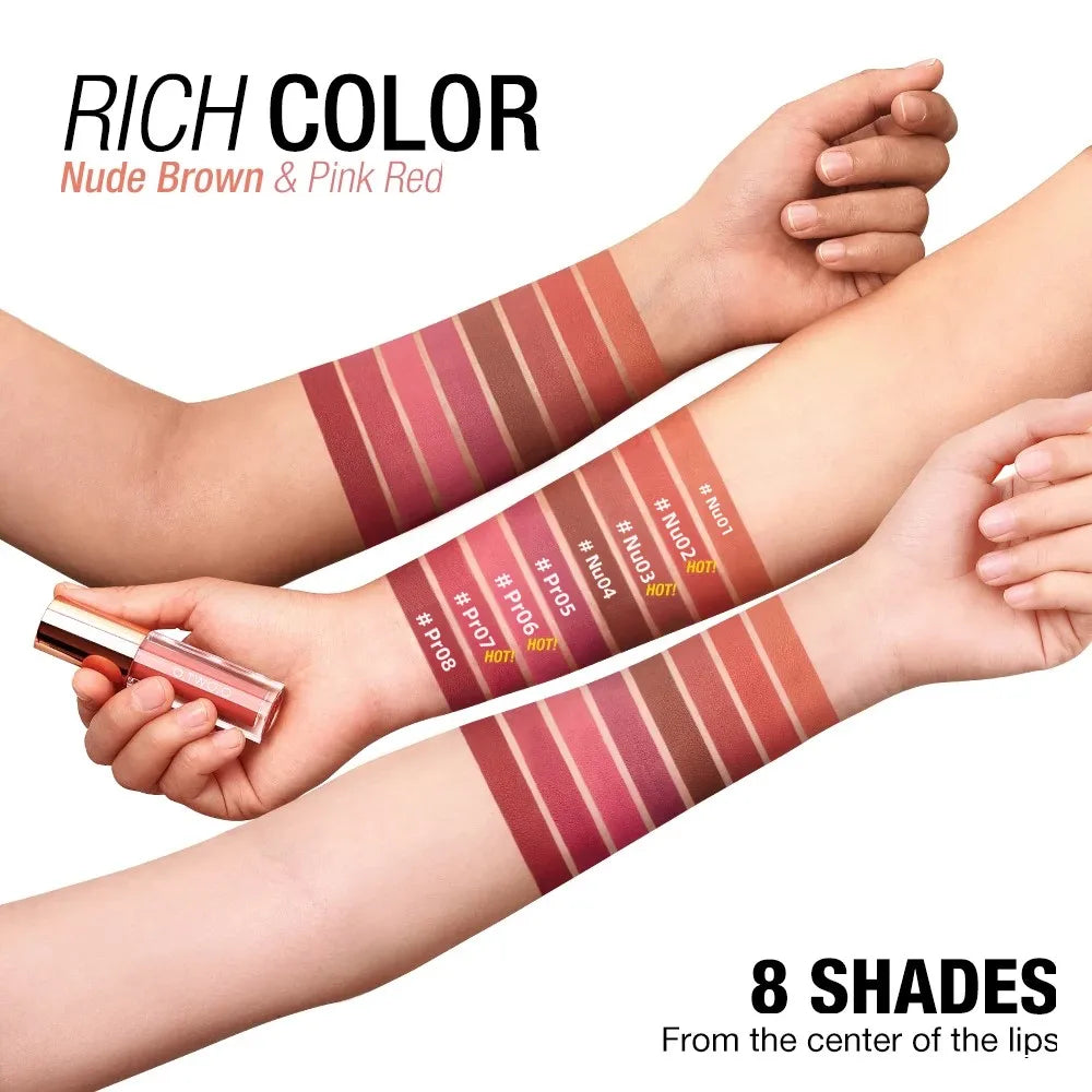 Velvet Matte Lipstick Ultra Pigmented Long Lasting Waterproof Lip Gloss Smudge Proof Non Sticky Hydrating Lip Stain