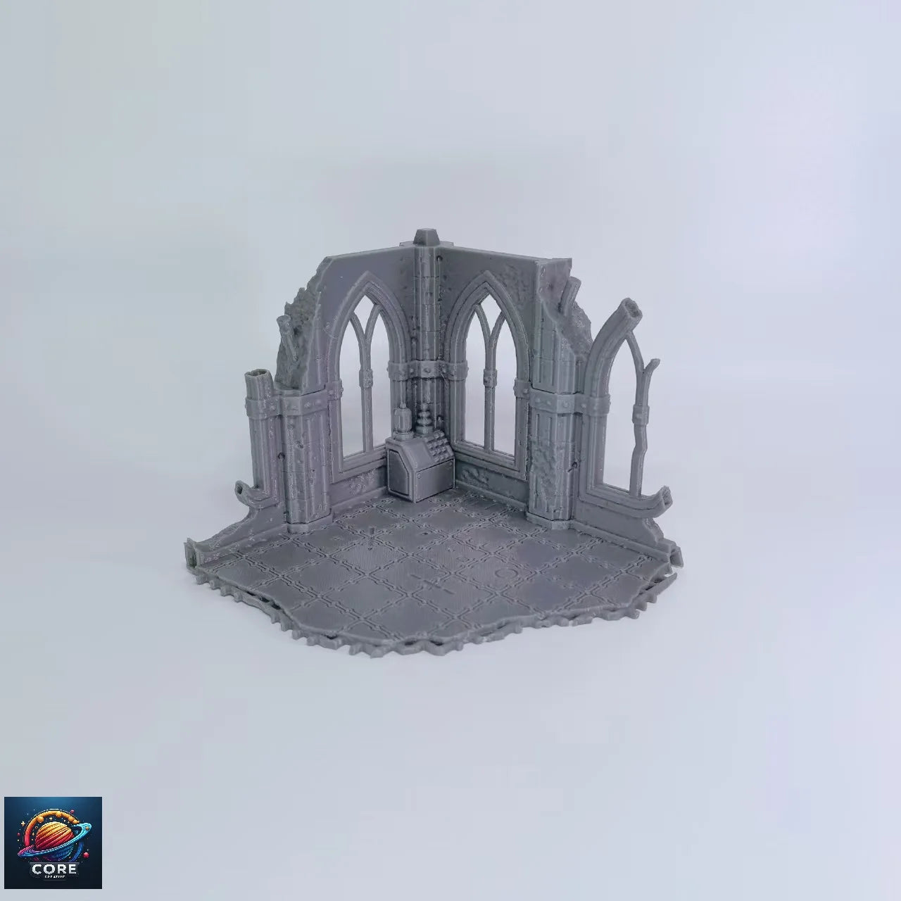 Gothic Sci-Fi Wargame 3D Printed Ruined Building Model Hammer 40K Magic Realms Vintage Fsy Architectural Structure