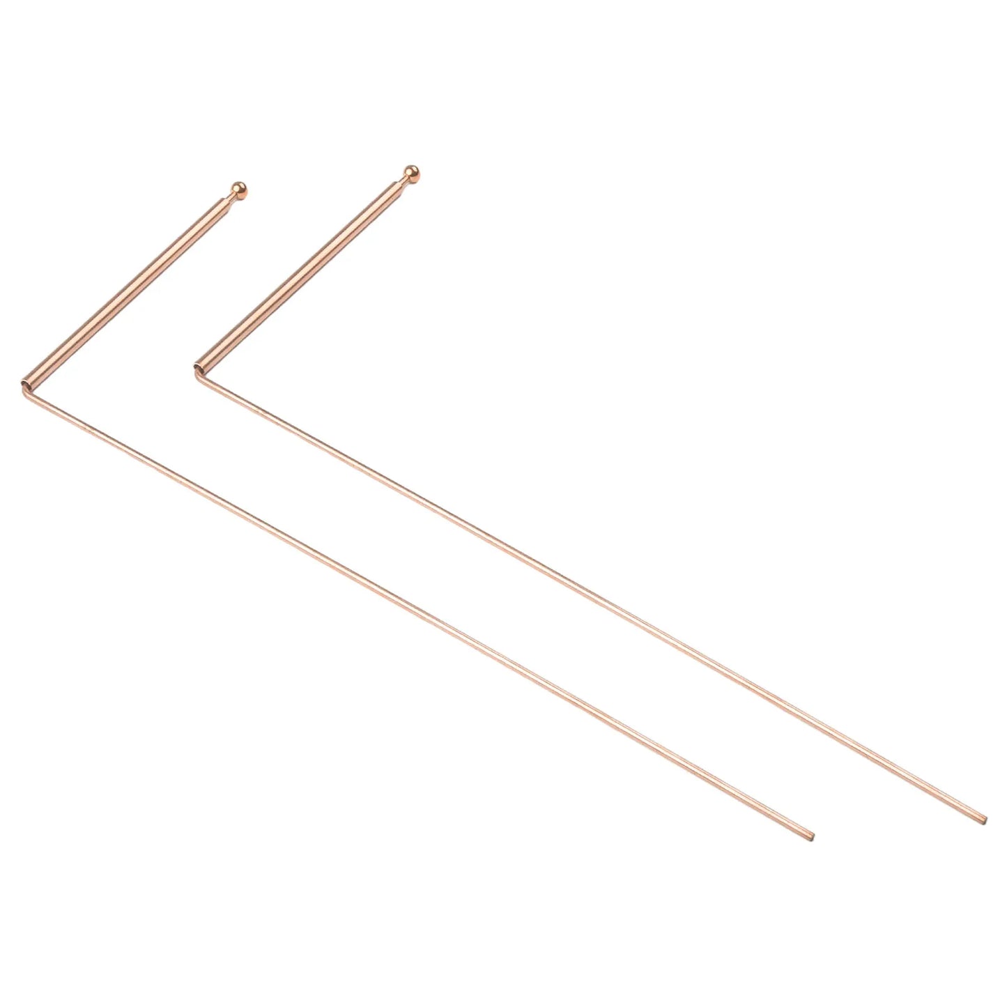 2Pcs 99.9% Copper Divining Dowsing Rods Metal Detector For Water Treasure Finding Tools Copper Probing Rod 13.86X6.93X0.71Inches