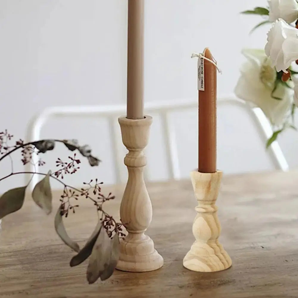 Wooden Candle Holder For Wedding Decorations Retro Wood Classic Candlestick andle Stand Party Living Room Home Decoration