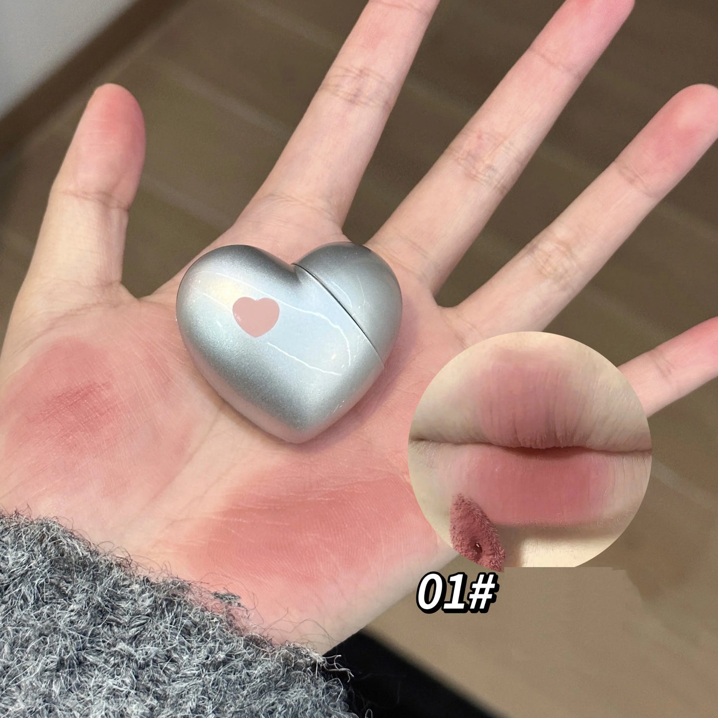 Black Silver Heart Lipstick Velvet Matte Lip Mud Clay Lip Gloss Liquid Lip Tint Cream Pigment Long Lasting Silky Lips Cosmetics