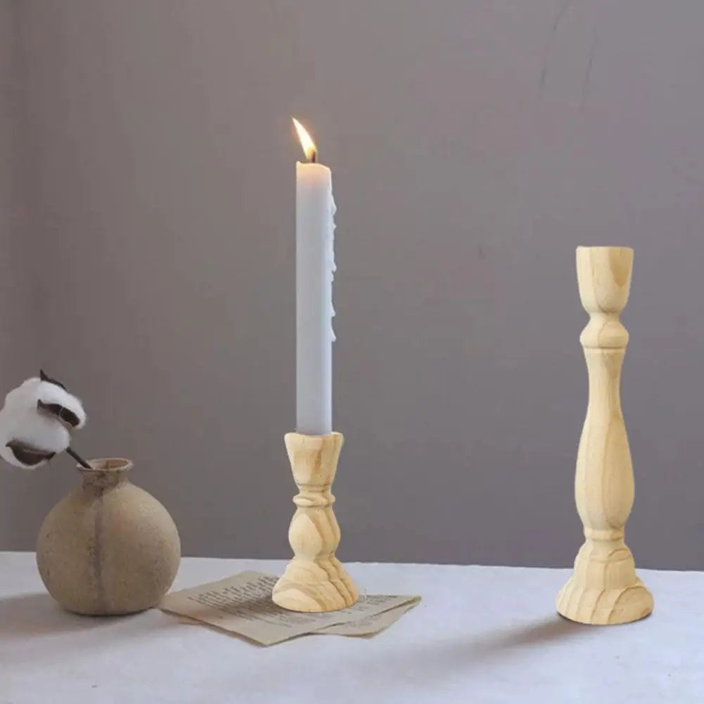 Wooden Candle Holder For Wedding Decorations Retro Wood Classic Candlestick andle Stand Party Living Room Home Decoration