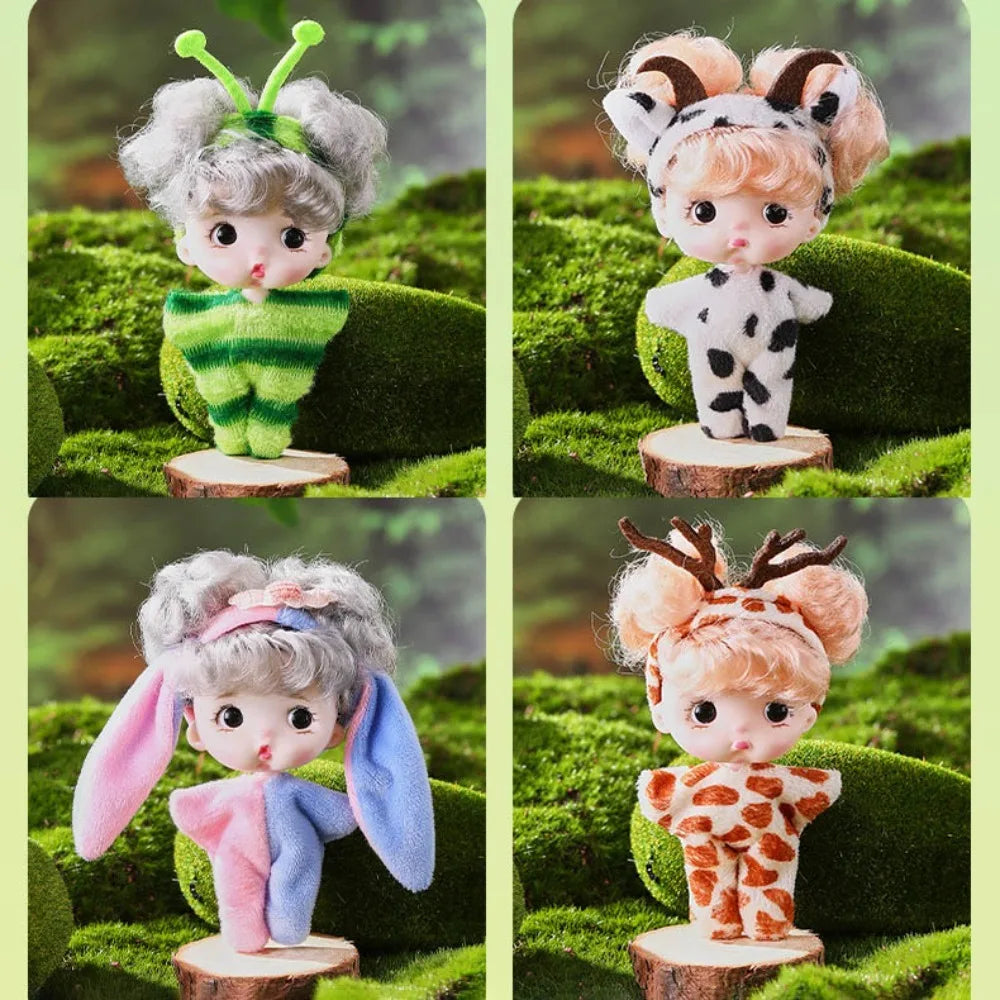 Cute Smile Baby Series Rebirth Doll Cute 8 Inch Mini Doll Animal Pattern Clothes Children's Toy Toy Figurine Birthday Gift
