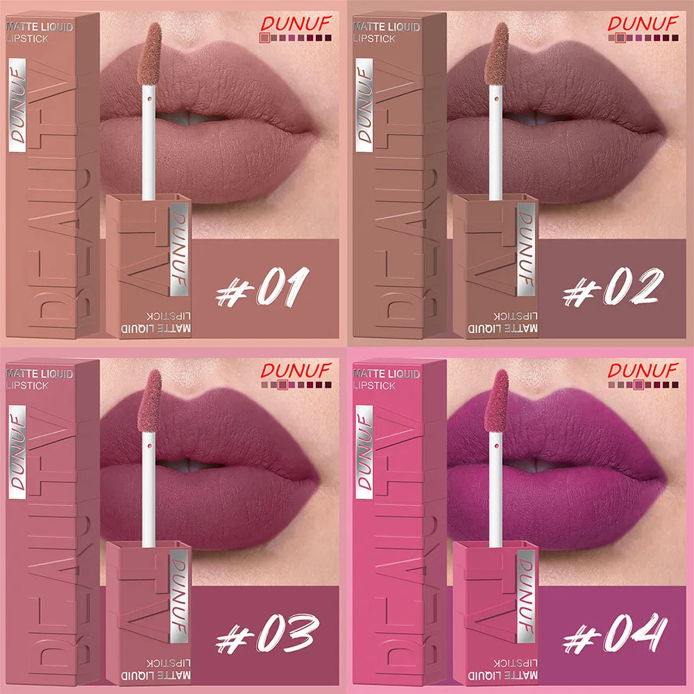 Velvet Matte Lipstick Set 8Pcs Waterproof Long Wearing Moisturizing Lip Glaze Non Transfer Smudge Proof Lip Color