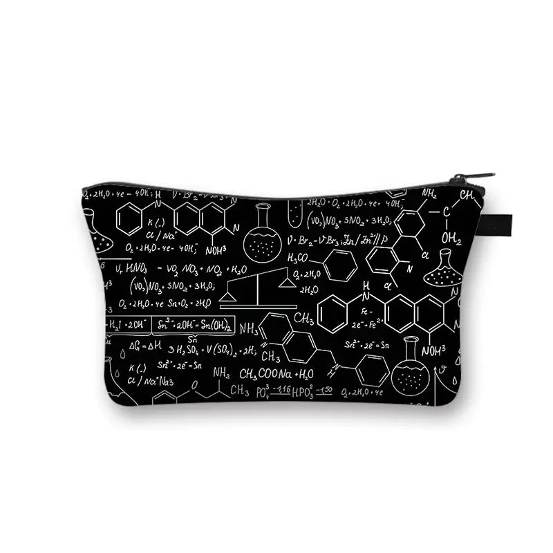 Periodic Table of Elements Print Cosmetic Case Science Chemistry Makeup Storage Pouch Beauty Bag Napkin Bag Lipstick Bag Gift